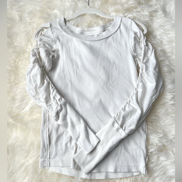 WE THE FREE Shoulder Cut Out Braided Sleeve Top - Women’s Small - Picture 1 of 3